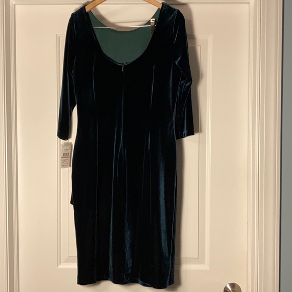 NWT Alex Evenings size 12 green velvet dress - Picture 9 of 15